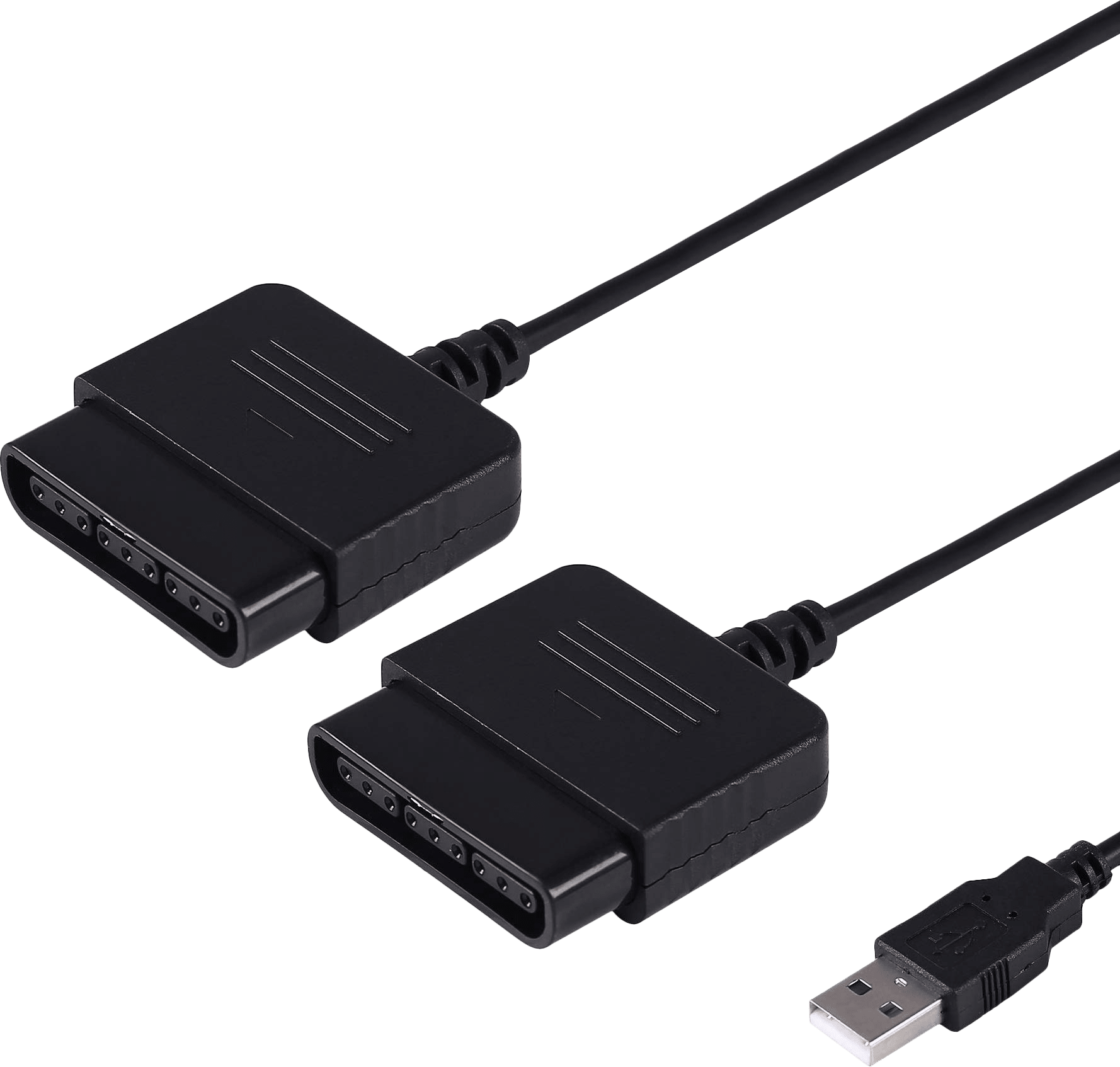 Playstation 2 Dual Controller To Usb Adapter - Dualshock To Usb (1778x1694), Png Download