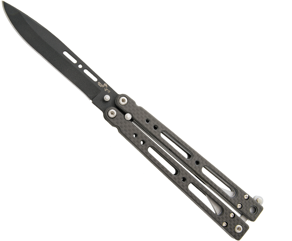 Bear Song Iv Carbon Fiber / Black Powder Coated Blade - Utility Knife (1200x1200), Png Download