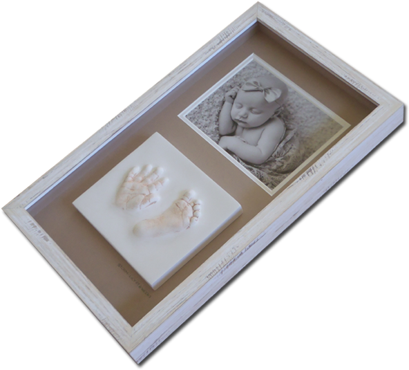 Baby Hand And Foot Casts With Photo - Picture Frame (800x600), Png Download