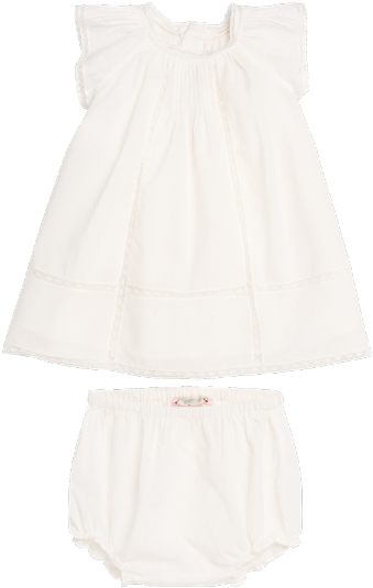 Lilly Baby Girls' Embroidered Dress And Bloomers Milk - Girl (600x600), Png Download