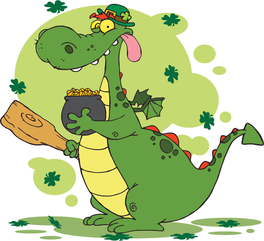 Happy St Patrick's Day Dragon (1018x929), Png Download