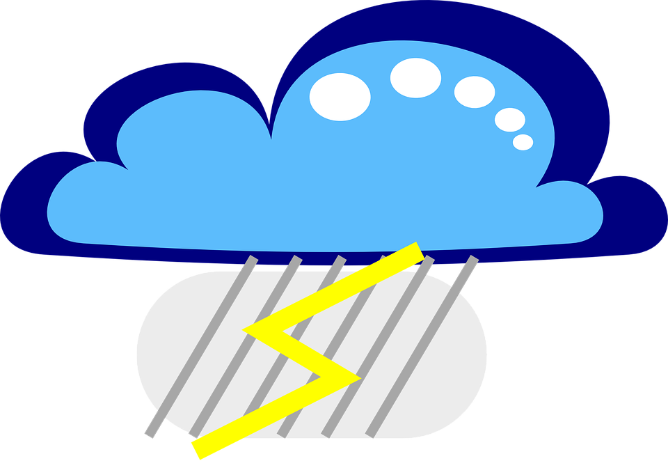 Cloud Flash Rain Free Vector Graphic On - Roaring Thunder Clip Art (960x662), Png Download