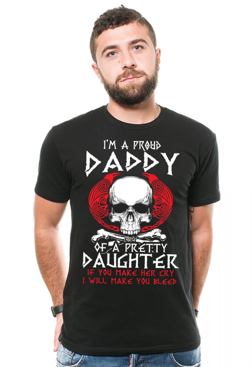 Proud Daddy Tshirt Daddy Daughter Skull With Cross - Tee Shirt Anti Vegan (1200x1200), Png Download
