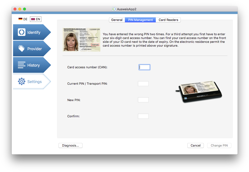 Images/settings Pin Change-can - Neuer Personalausweis 2010 (1062x734), Png Download