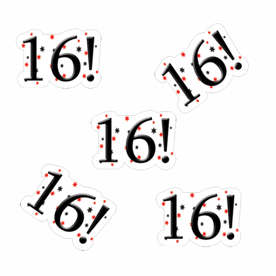 Black And Red 16th Birthday Confetti - Fête De La Musique (560x560), Png Download