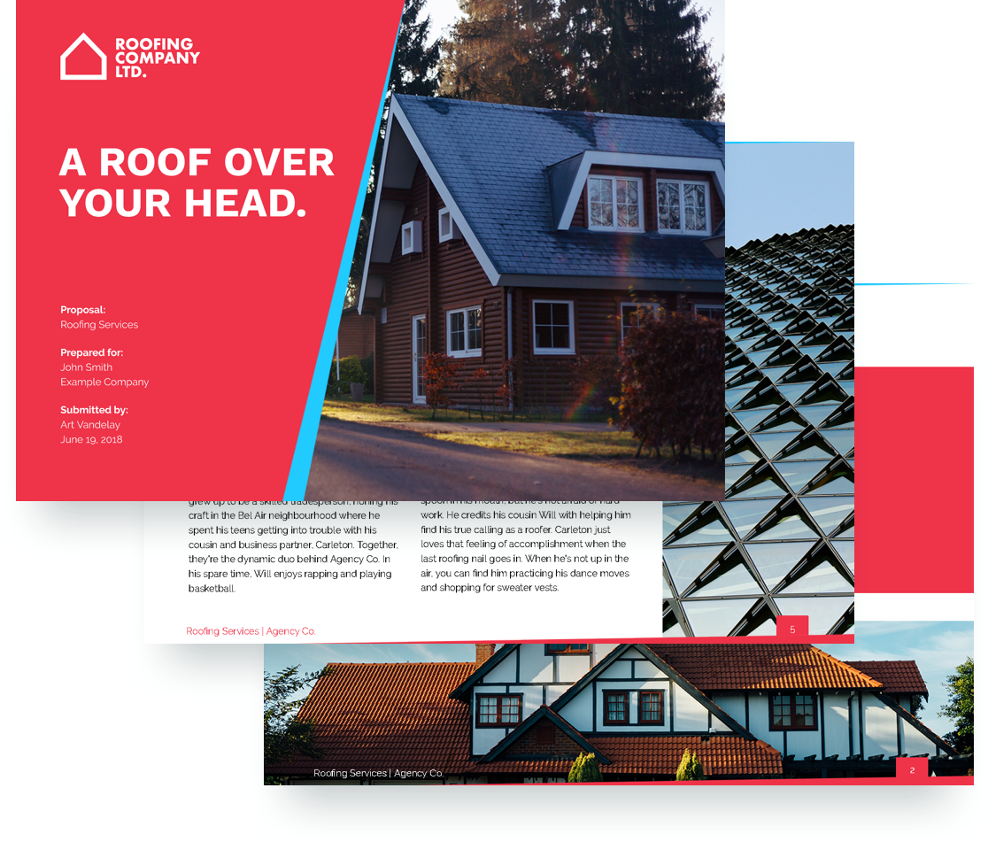 Roofing Proposal Template - Cottage (1116x951), Png Download