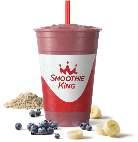 Sk Enhancer Super Grains With Blueberry Heaven - 20 Ounce Cup Smoothie King (714x564), Png Download