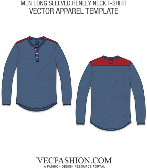 Long Sleeved Henley Neck Tee - White Round Neck T Shirt Png (600x600), Png Download