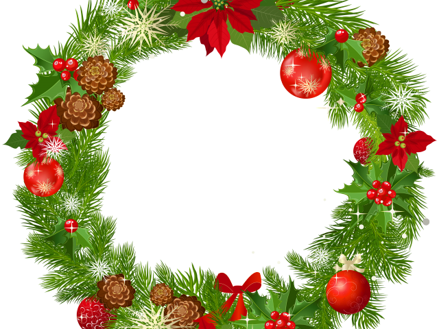 Holley Clipart Vintage Christmas Stocking - Christmas Wreath Photo Frame (640x480), Png Download