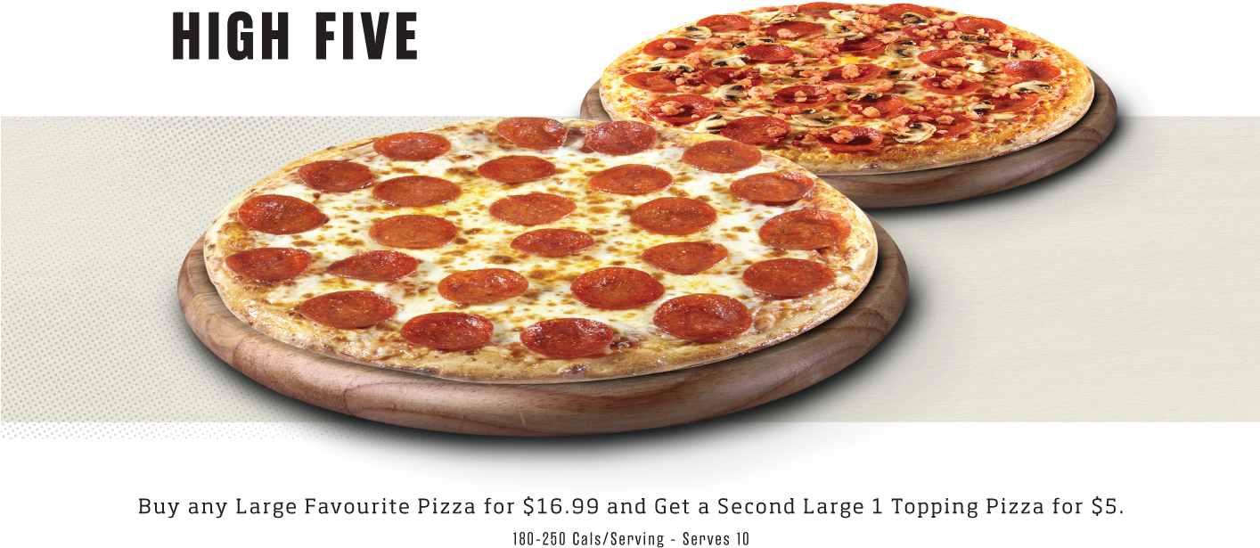 High Five - Sicilian Pizza (1413x701), Png Download