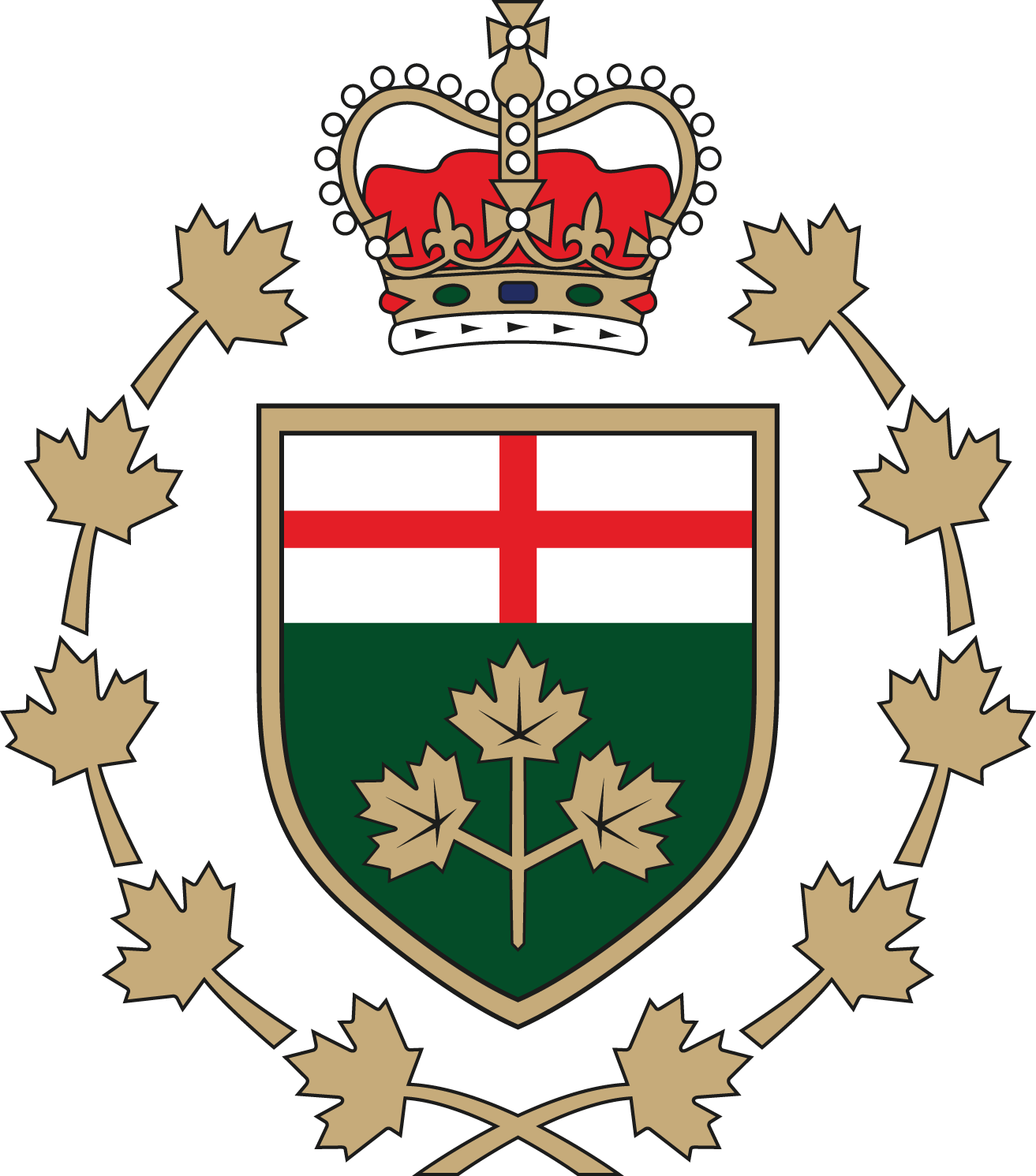 Emblem - Ontario Coat Of Arms Shield (1313x1491), Png Download
