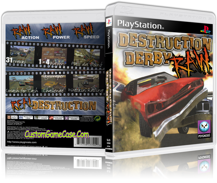 Destruction Derby Raw Sony Playstation Empty Custom - Pc Game (800x631), Png Download