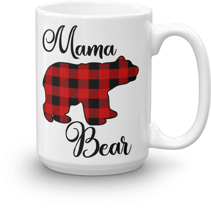 Buffalo Check Mama Bear Mug - Grind Includes The Weekend (1000x1000), Png Download