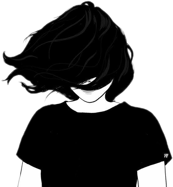 Girl Silhouette Tumblr Png (556x601), Png Download