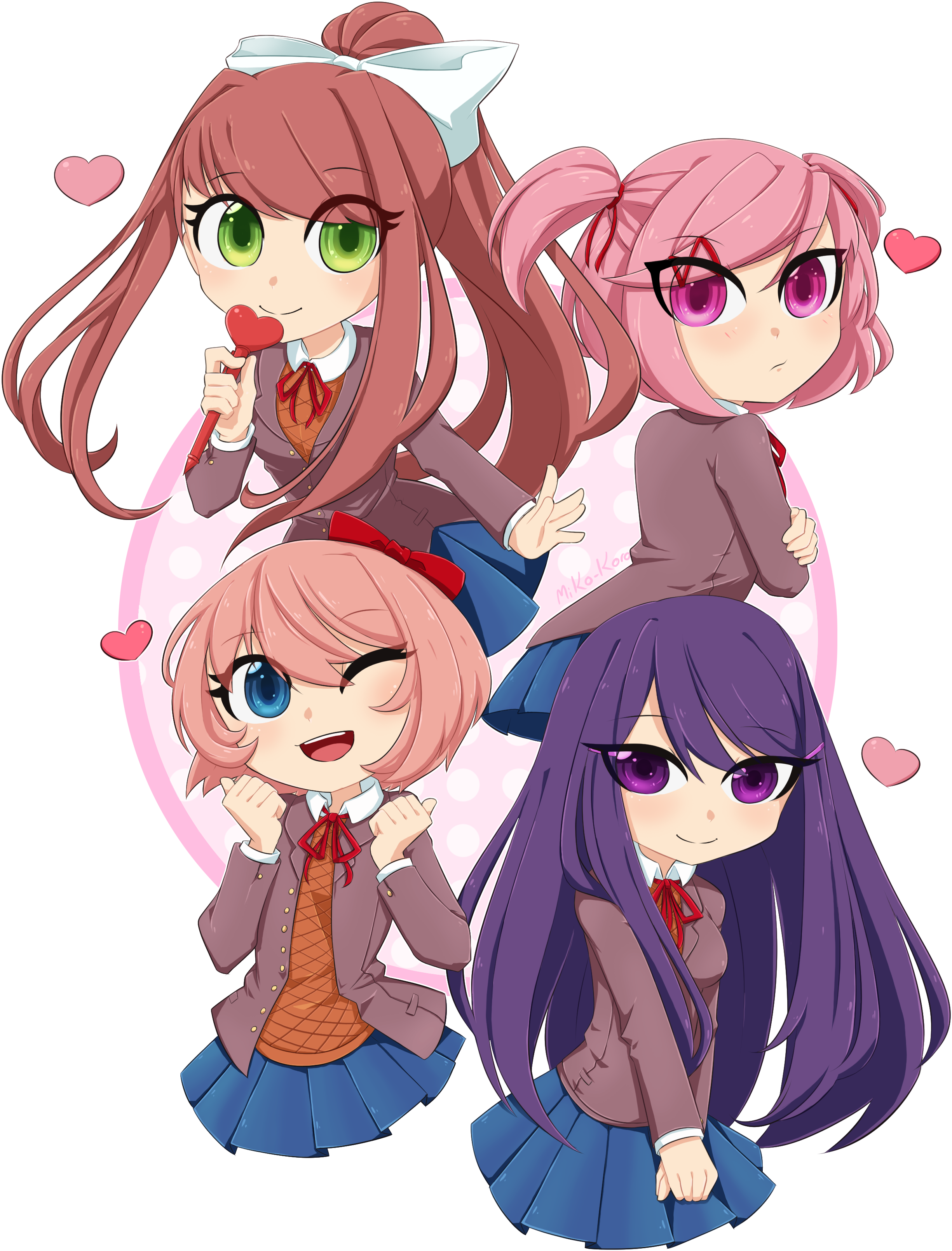 Found Fanartdoki Doki Chibi Club (2628x3392), Png Download