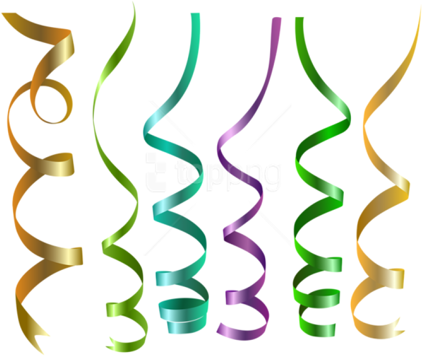 Download Ribbons Transparent Clipart - Curly Ribbons Transparent Background (850x709), Png Download