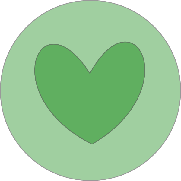 Heart In Circle Green (600x600), Png Download