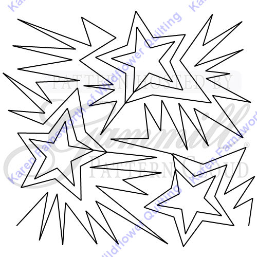 Exploding Stars E2e - Line Art (500x500), Png Download