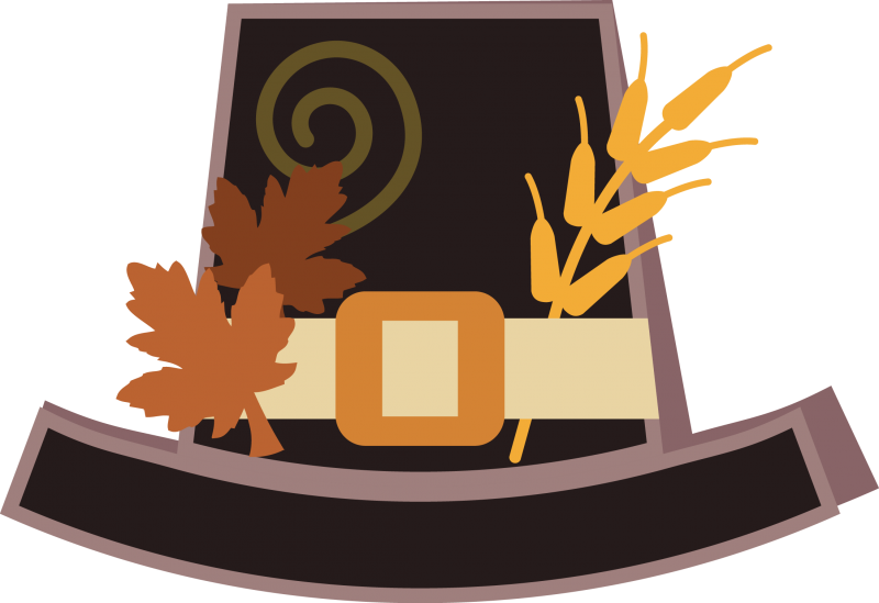 Pilgrim Hat Rocker A7 Card - Pilgrim Hat Clipart (800x549), Png Download