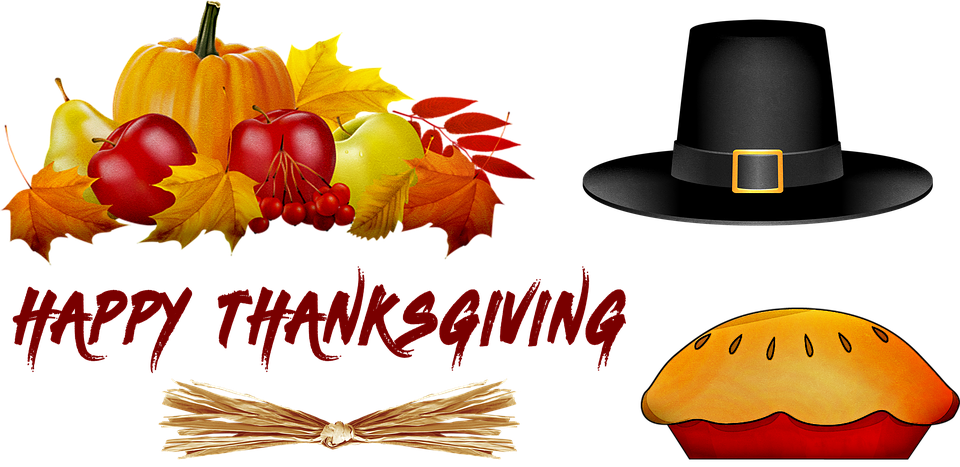 Happy Thanksgiving, Pumpkin, Pilgrim Hat - Pumpkin (698x340), Png Download