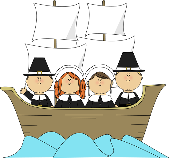 Free Children Thanksgiving Clip Art - Pilgrims Clipart (550x515), Png Download