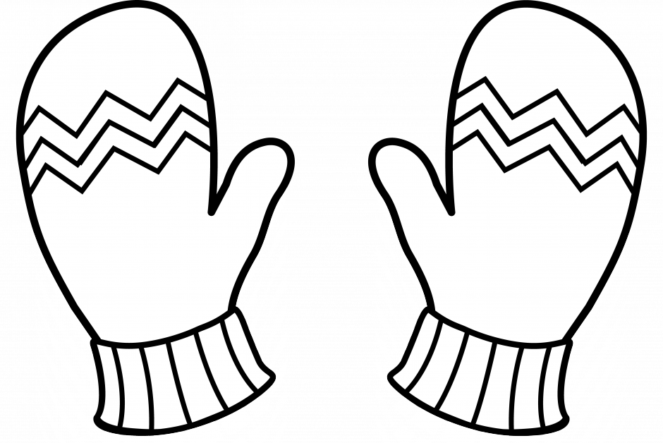 Winter Mittens For Coloring Id 57135 Uncategorized - Mitten Clip Art (940x628), Png Download