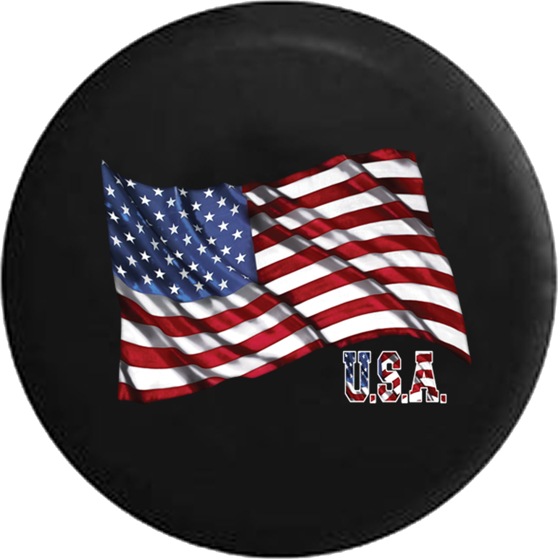 Waving United States American Flag Usa Jeep Camper - Waving United States American Flag Usa Spare Tire Cover (1024x1026), Png Download
