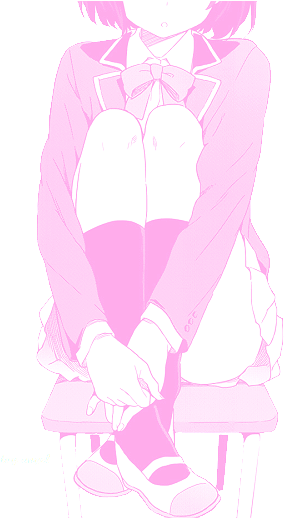 Pretty Girl Cute Kawaii School Manga Mangacap Pink - Cute Anime Girl Shy Blushing (500x517), Png Download