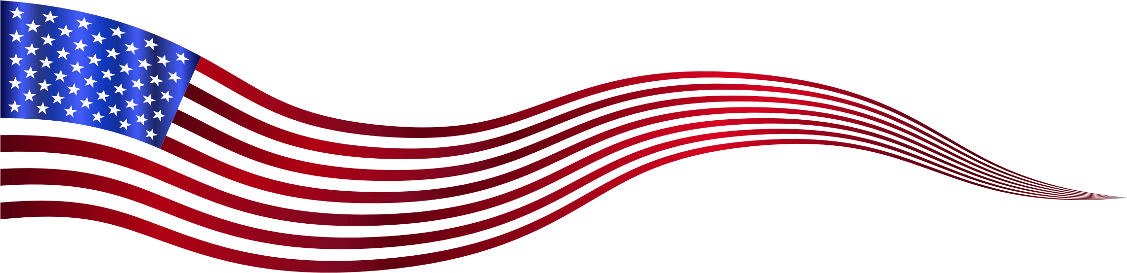 Usa Flag Banner (2281x554), Png Download