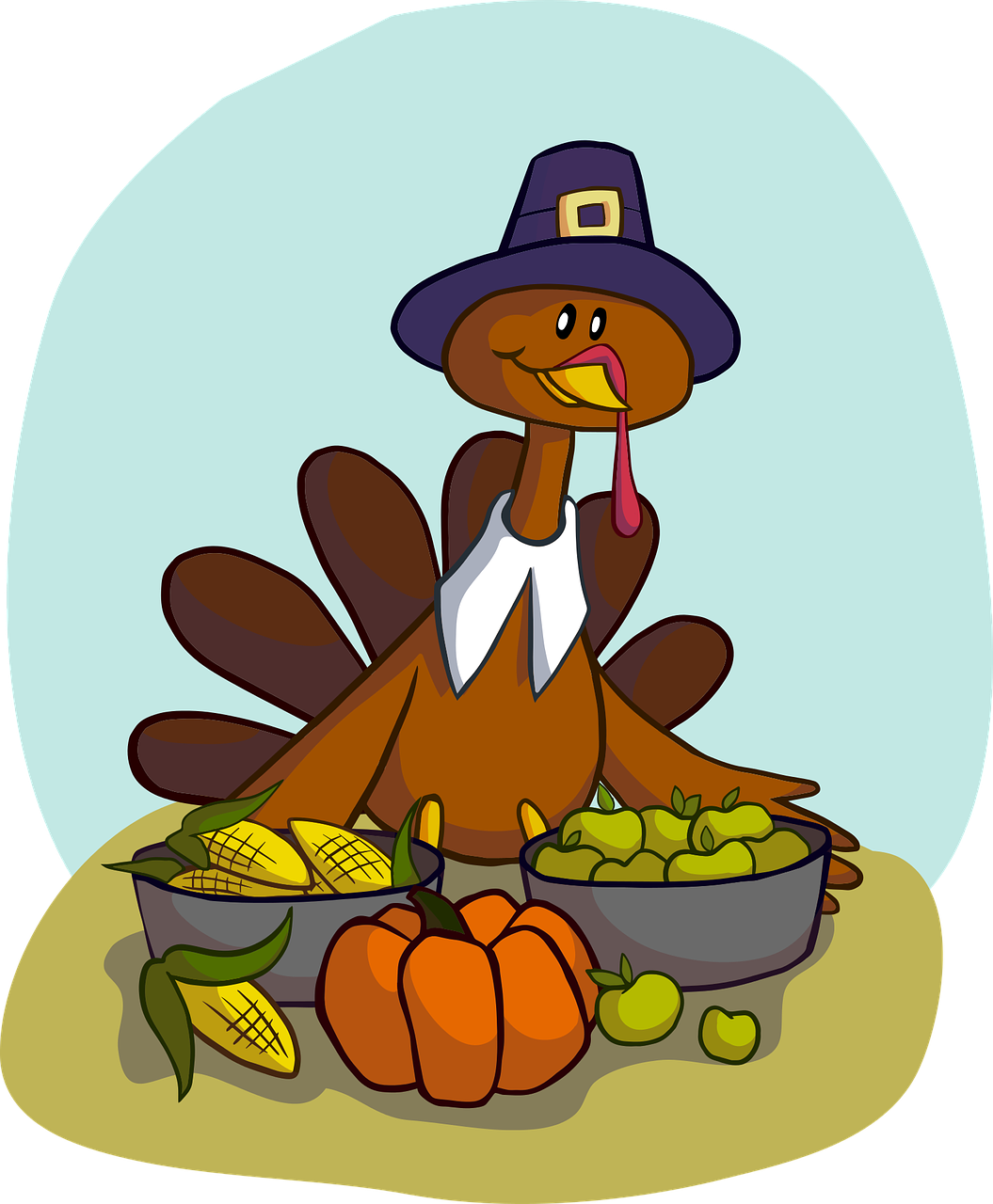 Animated Turkey Wearing Pilgrim's Hat Surrounded By - Can You Spot Which Turkey Is The Odd One Out (527x640), Png Download