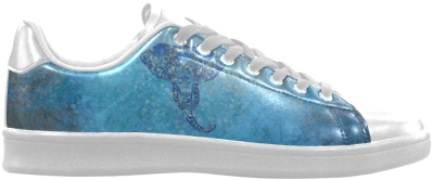 A Blue Watercolor Elephant Portrait In Denim Look Scorpius - Suede (500x500), Png Download