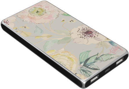 Vintage Floral Smart Charge Power Bank - Battery Charger (480x480), Png Download