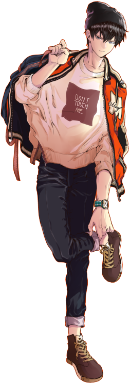 Don't Touch Him - Anime Boy Kpop Art (450x750), Png Download
