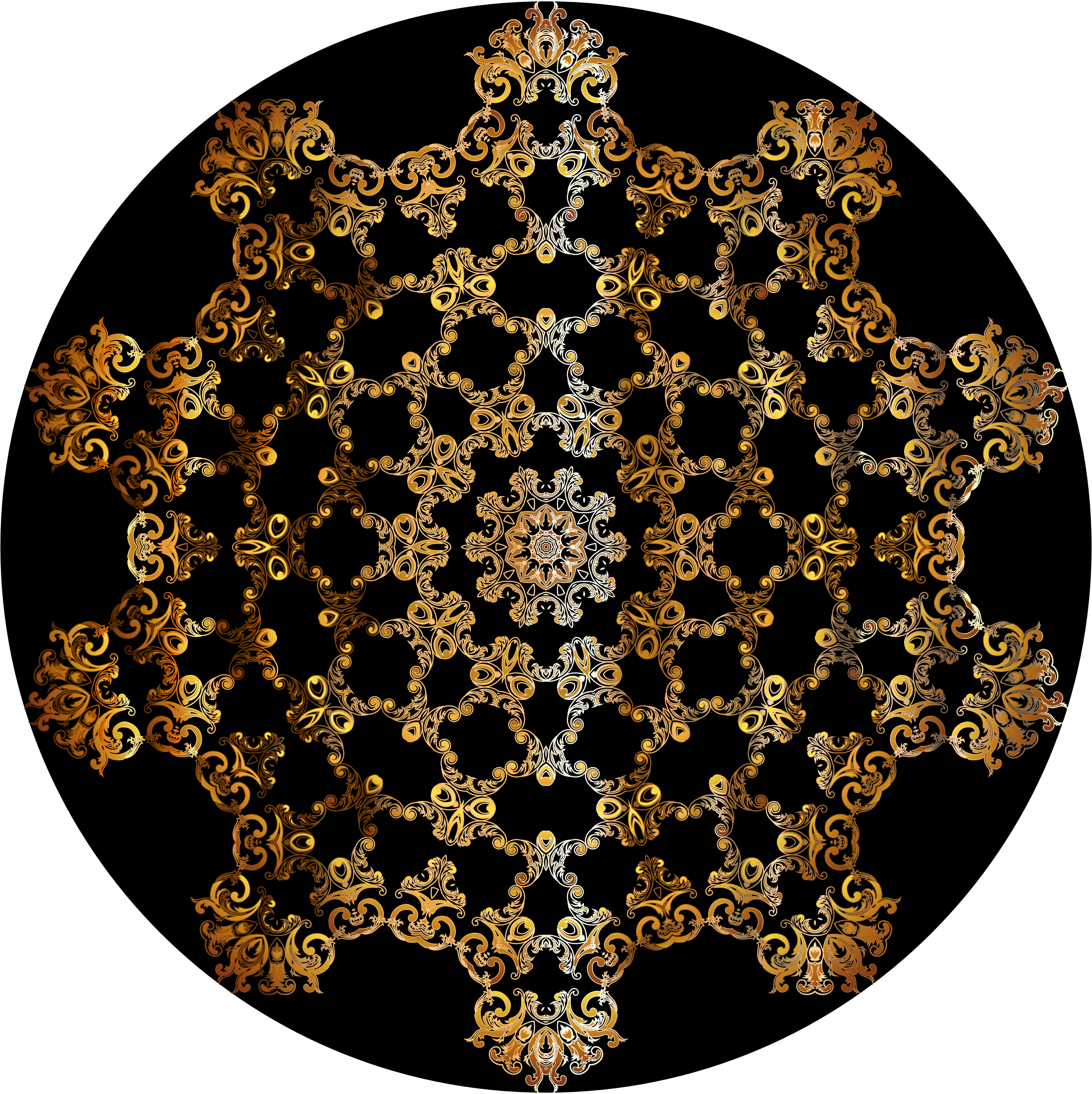 This Free Icons Png Design Of Gold Vintage Floral Design (2324x2328), Png Download