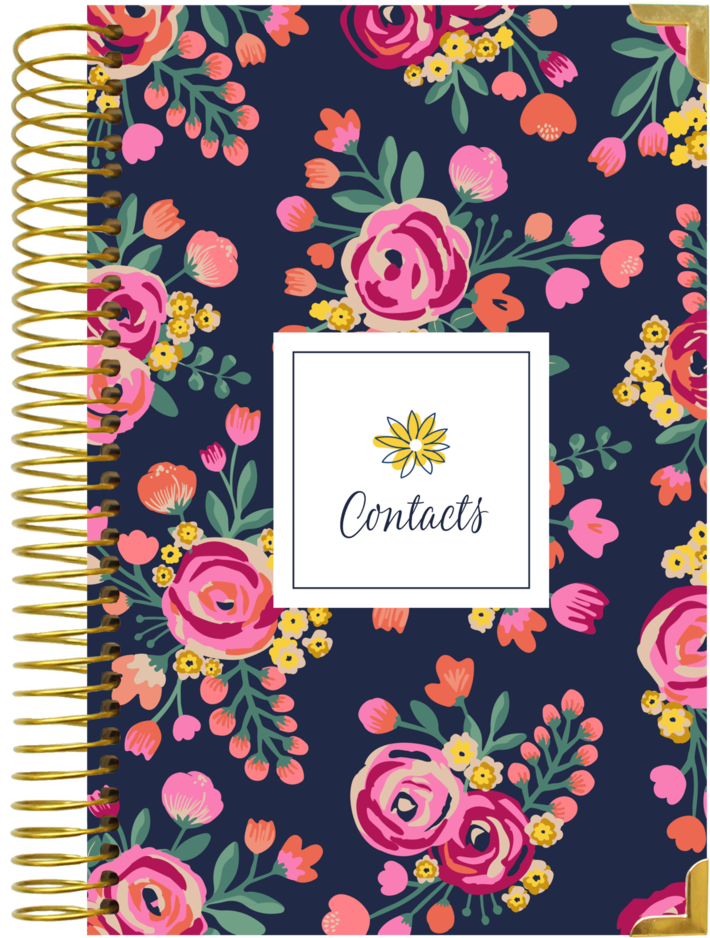 Contact Book, Vintage Floral - Bloom Daily Planners 2017 Calendar Year Daily Planner (800x1081), Png Download