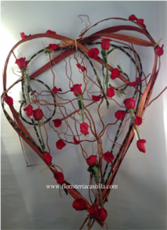 Corazon De Rosas Rojas (600x450), Png Download