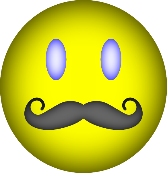 Happy Face Mustache Svg Clip Arts 582 X 600 Px (582x600), Png Download