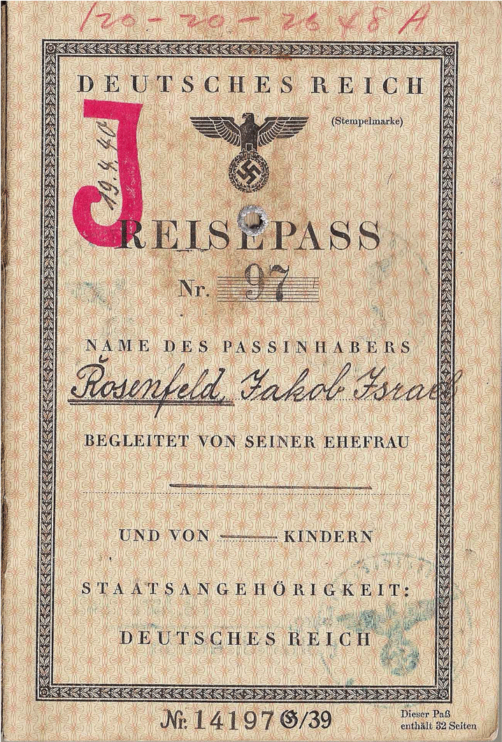 Ww2 German Stamped J Passport - Document (1517x1060), Png Download