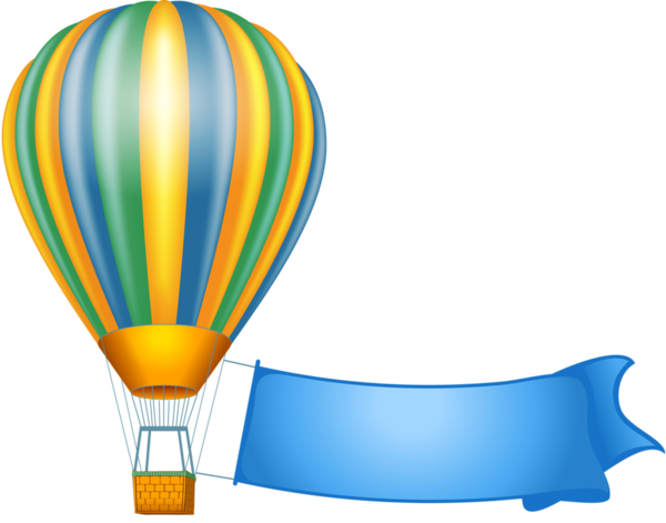 Hot Air Balloon Clipart With Happy Bday (600x471), Png Download