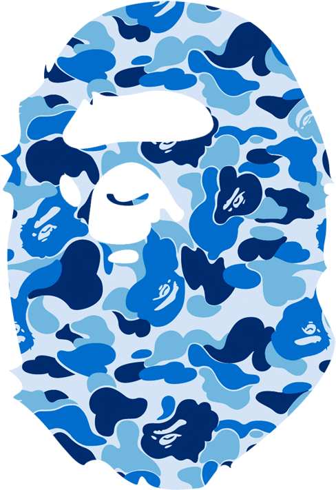 Blue Bape Camo - Blue Bape Logo Png (500x750), Png Download