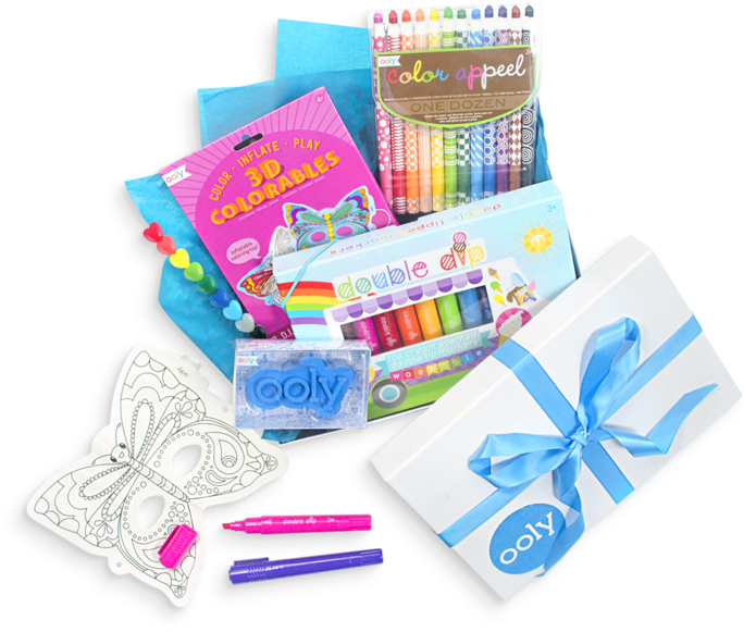 Little Wonder Coloring Gift Set For Girls With Crayons, - Ooly 130-042 Double Dip Scented Chunky Markers-set (800x800), Png Download