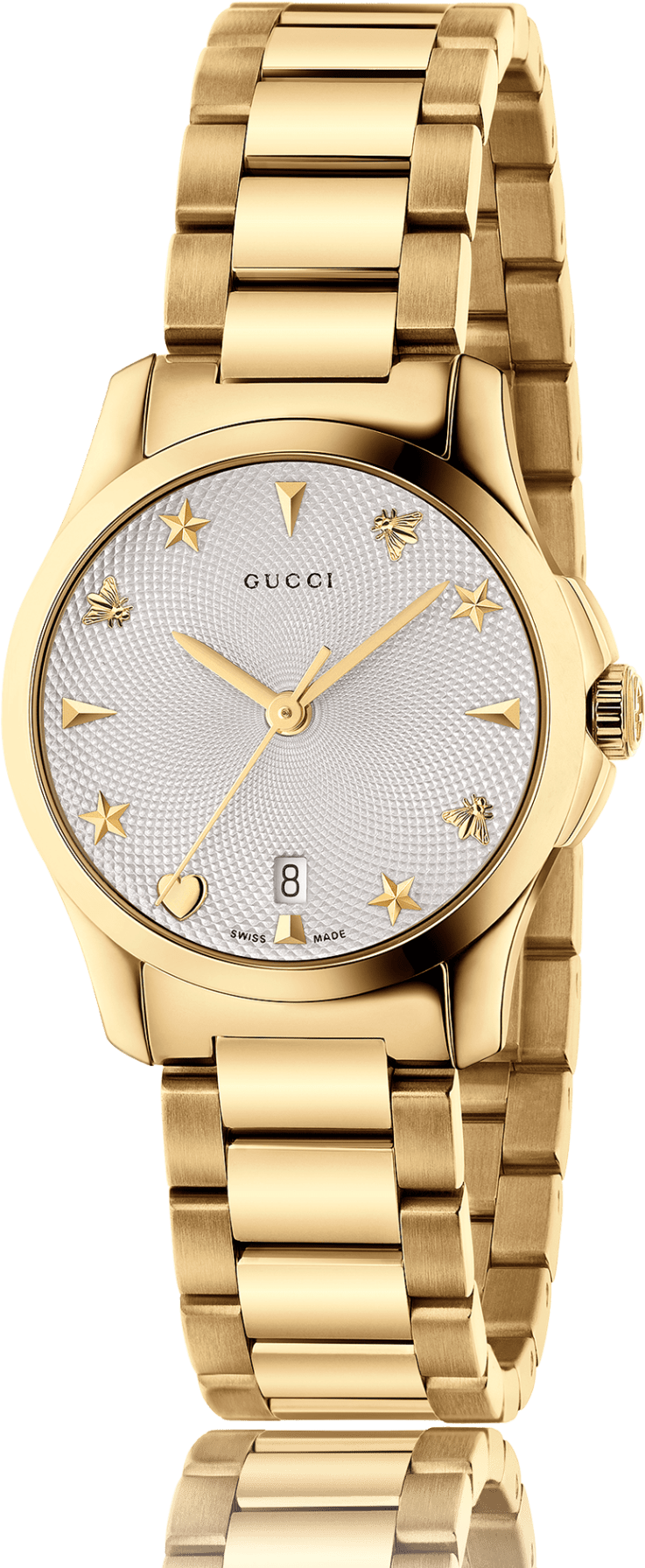 Gucci Ya126576 “g-timeless” Ladies Gold Pvd Plate Silver - Gucci G Timeless Silver Dial Two Tone Women's Watch (2000x2000), Png Download