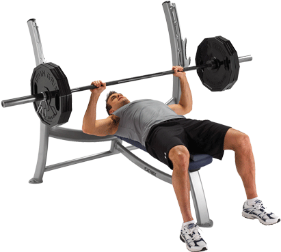 Gym Png Photo - Olympic Bar Chest Press (750x372), Png Download