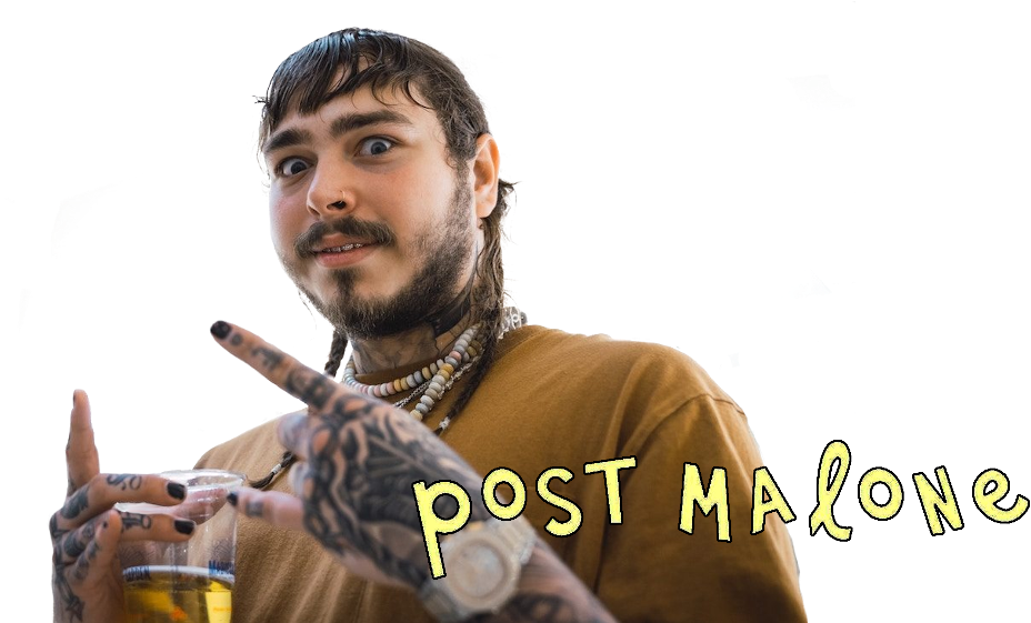 Clearart - Post Malone Haircut 2018 (1000x562), Png Download