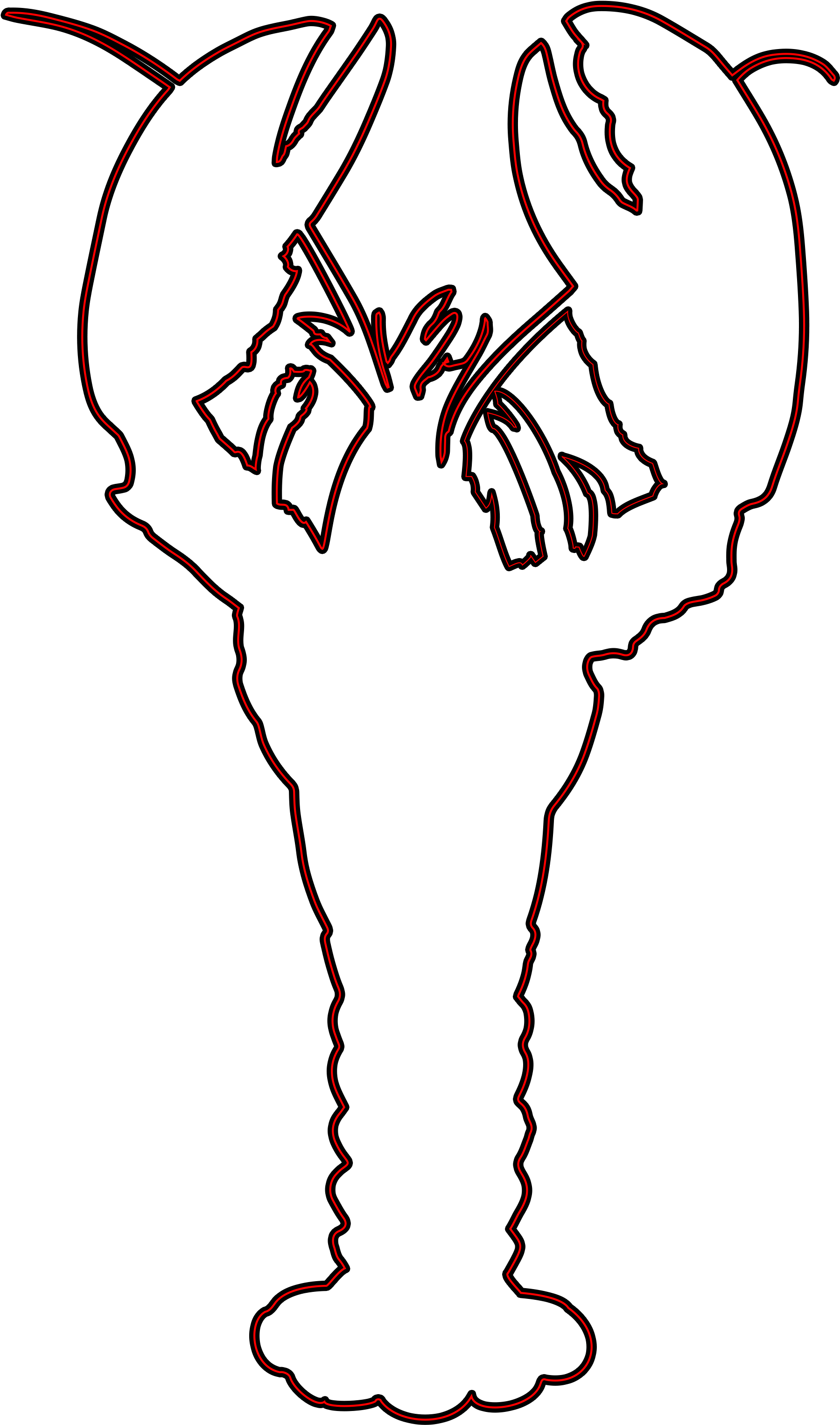Png Image - Lobster Outline Png (1827x3096), Png Download