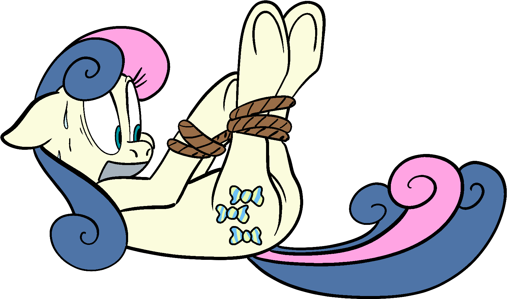 Earth Pony, Female, Floppy Ears, Gag, Hogtied, Hooves, (1792x1024), Png Download