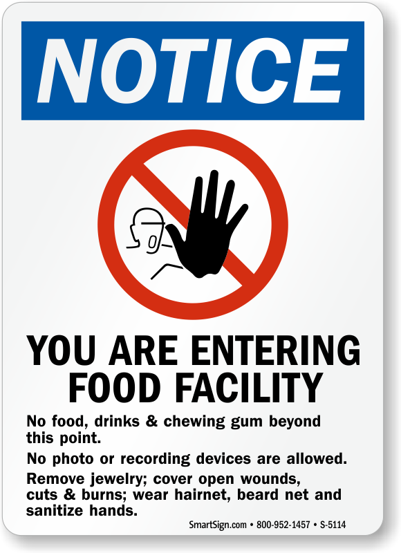 Food Facility No Food, Drink, Chewing Gum Sign - Smartsign By Lyle S-8295-al-12x18 Notice: Do Not Start (580x800), Png Download