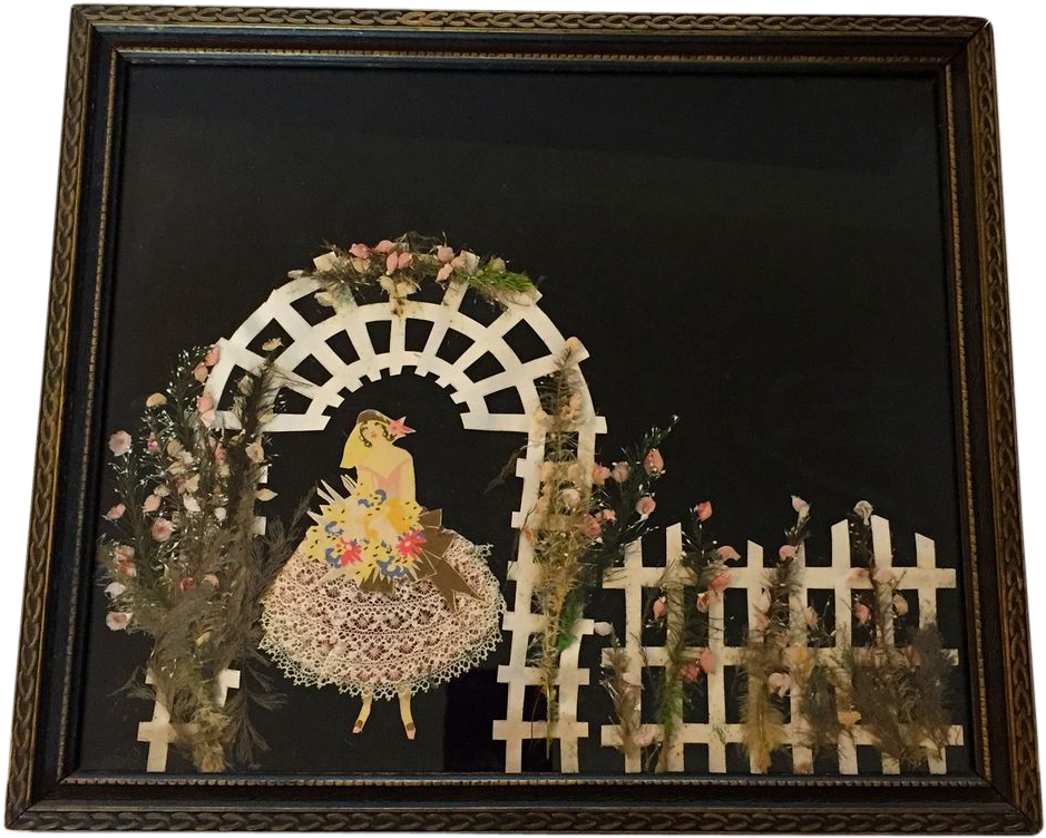 Vintage Ribbon Art Doll Art Deco Bride Doll Garden - Picture Frame (938x938), Png Download