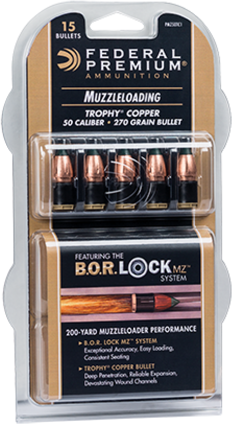 Federal Premium Lead B.o.r. Lock Mz Bullet - 15 Ct. (1500x850), Png Download