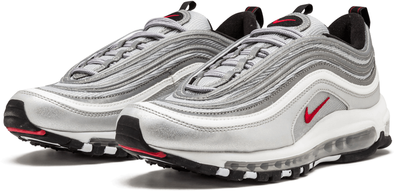 Nike Air Max 97 Og Qs 'silver Bullet 2017 Us Release' - Nike Wmns Air Max 97 Og Qs Silver Bullet Sneaker (1000x600), Png Download